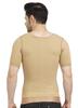 Dermapress Gynecomastia Compression garment with Short Sleeve| MICROPOLY FABRIC | Front Zip and Hook Closer| Tomboy Chest Binder| Chest, Abdomen & Back Support for Men| (Beige, 5XL) view 2