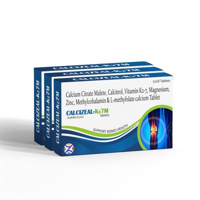 Calcizeal-K27M Tablet | Improve Joint Flexibility & Reduces Stiffness | Increase Bone Strength | Treat Lack of Calcium, Vitamin k2-7 With Essential Nutrients For Men & Women | Pack of 3 | 30 Tablets