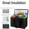 Shrux Insulated Grocery shopping bags- Reusable Thermal Hot and Cold Food Storage and Transport Bag With Zipper Closer | Camping and Picnic Use Food, Snacks and Vegetable Fresh Keeping Bag view 2