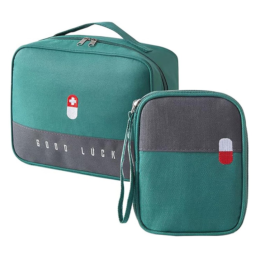 ARURA (LABEL) Empty First Aid Bags, Waterproof Medical Bag, Travel Medicine Bag, Medicine Storage Bag, First Aid Pouch, Medical Emergency Bag, for Travelling Camping Home Hiking (Small + Large)