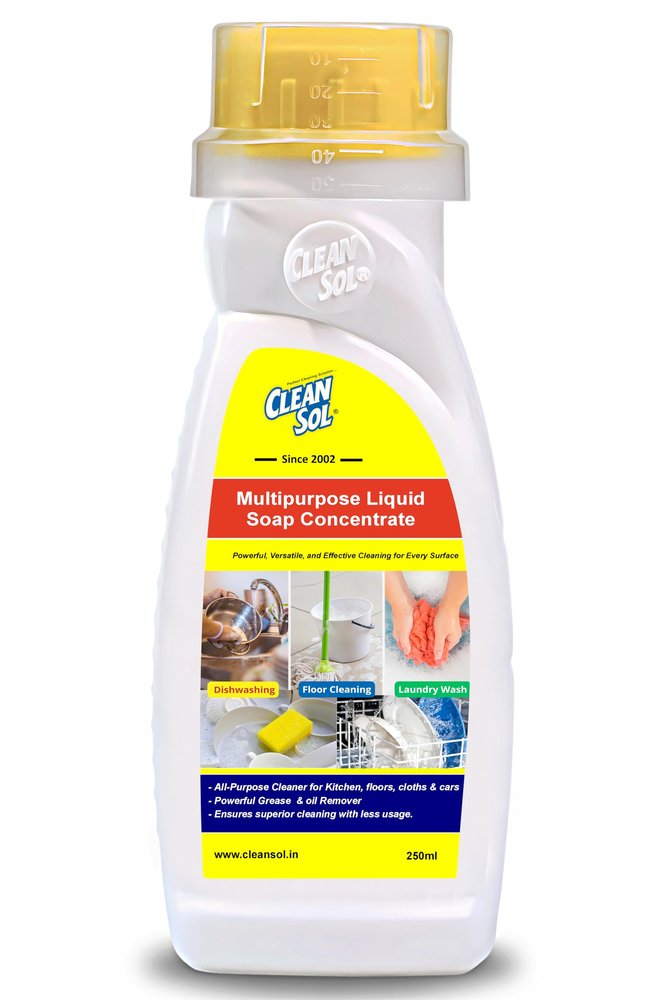 Cleansol Multipurpose Liquid Soap Concentrate | All-Purpose Cleaner for Kitchen, Dishwashing, Floors & Cars | Heavy-Duty Grease Remover - 250 ml