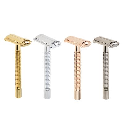 BAZPUR MART Double Edge Safety Razor Alloy Men's Manual Shaver Handle Beard Removal Silver