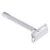 BAZPUR MART Double Edge Safety Razor Alloy Men's Manual Shaver Handle Beard Removal Silver view 3