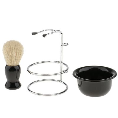 BAZPUR MART Anself 5 in 1 Men's Manual Razor Set Stainess Steel Stand Holder Wet Shaving Beard Razor Shaving Brush Bowl