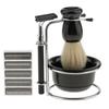 BAZPUR MART Anself 5 in 1 Men's Manual Razor Set Stainess Steel Stand Holder Wet Shaving Beard Razor Shaving Brush Bowl view 4