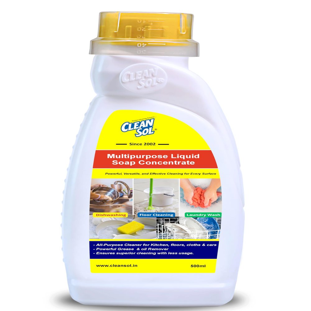 Cleansol Multipurpose Liquid Soap Concentrate | All-Purpose Cleaner for Kitchen, Dishwashing, Floors & Cars | Heavy-Duty Grease Remover - 500 ml