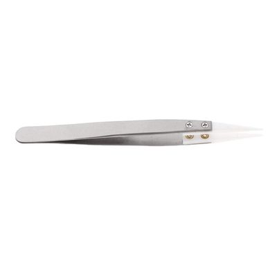 BAZPUR MART Heat-resistant Ceramic Tweezers w/Pointed Tips White Tips+Frosted Handle