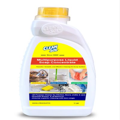 Cleansol Multipurpose Liquid Soap Concentrate | All-Purpose Cleaner for Kitchen, Dishwashing, Floors & Cars | Heavy-Duty Grease Remover - 1Ltr