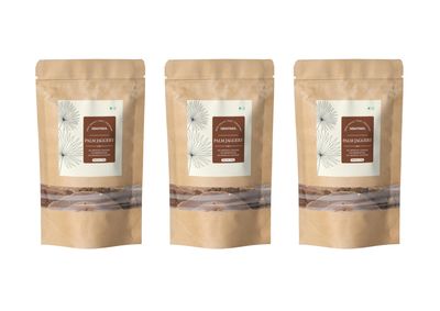 Aranyaka Pure Palmyra Palm Jaggery Blocks ( Taad Ka Gud ) | 3000 Grams | 100% Natural (No Added Sugar, No Impurities, No Added Colour, No Added Preservatives) | Karupatti | Panavellam-Palmyra Jaggery | - (1Kg x 3) = 3Kg in Total