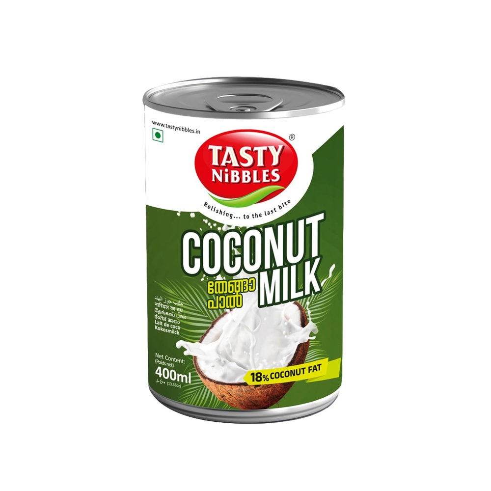 Tasty Nibbles Ready to cook Coconut Milk 400ml |Thenga paal | Contains 18% Fat | No Added Sugar | Using Retort Technology