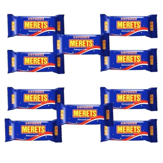MERETS Detergent Bar (10 x 250g) | Laundry Bar for Clothes | Removes Tough Stains | Hand & Machine Wash | Pack of 10
