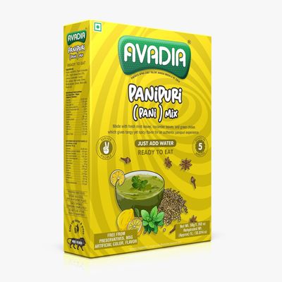 Avadia Panipuri Pani Mix, Ready to Eat, MSG-Free, 50g, Made with Fresh Mint and Coriander