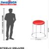 Swagath Furniture Steelo Stool with M.S. Base for Indoor/Outdoor & Cafeteria (Colour-Red Cushioned seat, Set of 2, Pre-Assembled) view 2