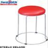 Swagath Furniture Steelo Stool with M.S. Base for Indoor/Outdoor & Cafeteria (Colour-Red Cushioned seat, Set of 2, Pre-Assembled) view 3