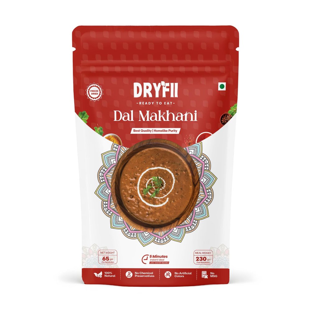 Dryfii Ready-to-Eat Instant Dal Makhani | Pure Veg | Freeze Dried | Rehydrated Weight 230 g
