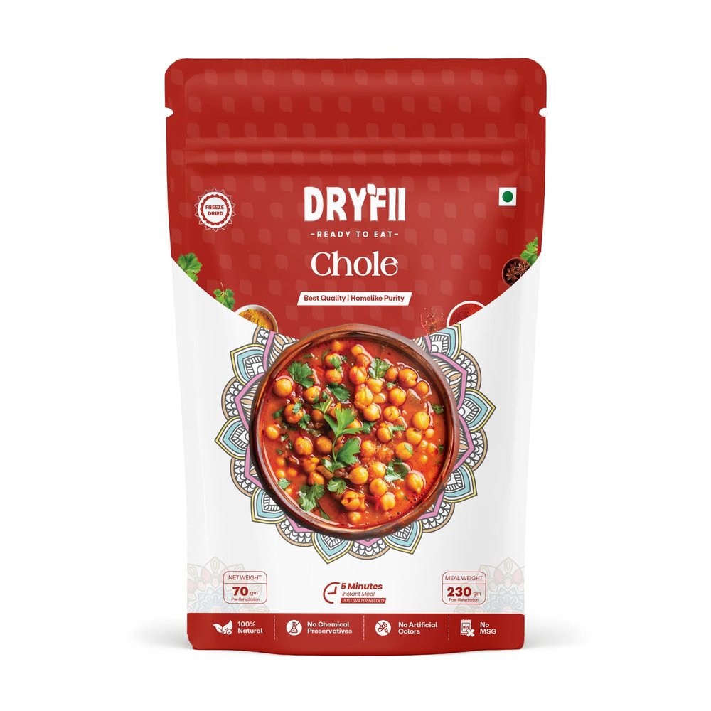 Dryfii Ready-to-Eat Instant Chole | Pure Veg | Freeze Dried |Rehydrated Weight 230 g