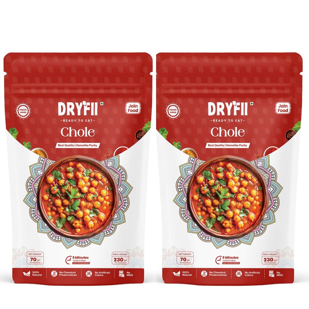 Dryfii Ready-to-Eat Instant Jain Chole | Pure Veg | Freeze Dried | | No Onion, No Garlic | Rehydrated Weight 460 g