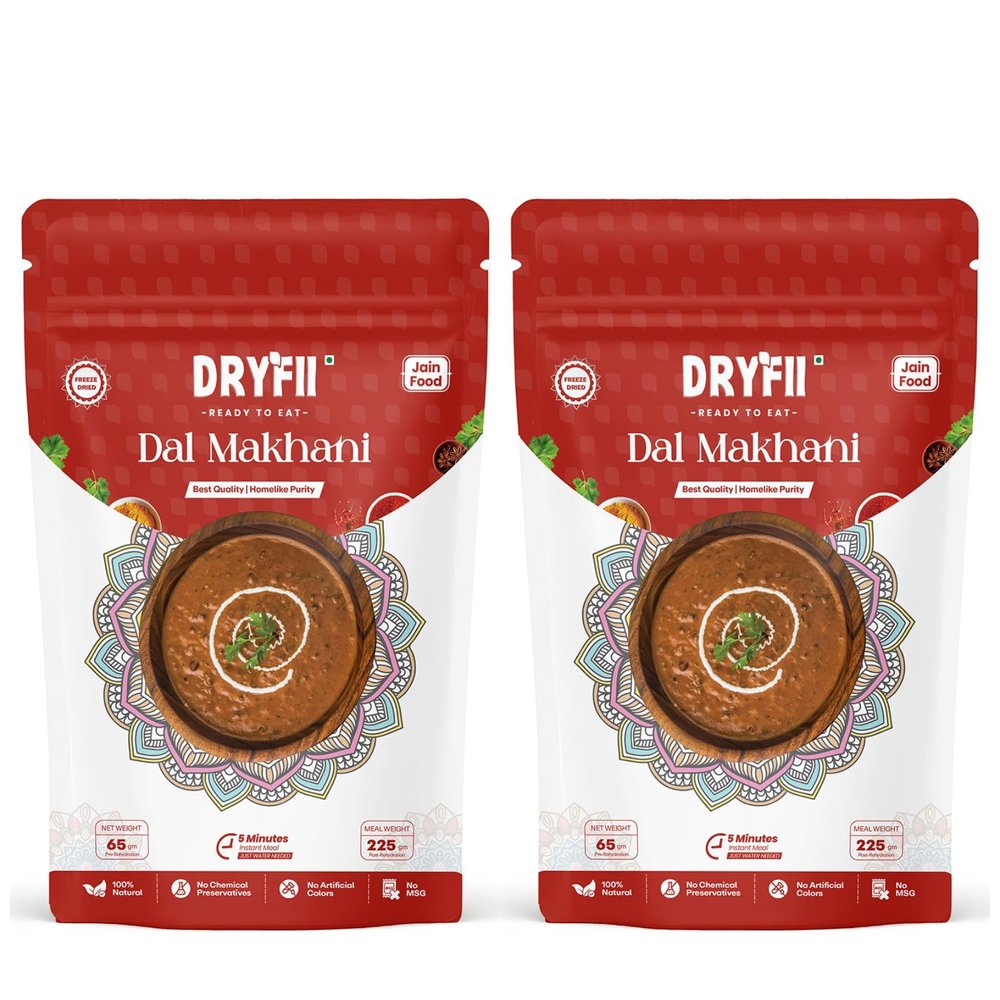 Dryfii Ready-to-Eat Instant Jain Dal Makhani | Pure Veg | Freeze Dried | No Onion, No Garlic | Rehydrated Weight450 g