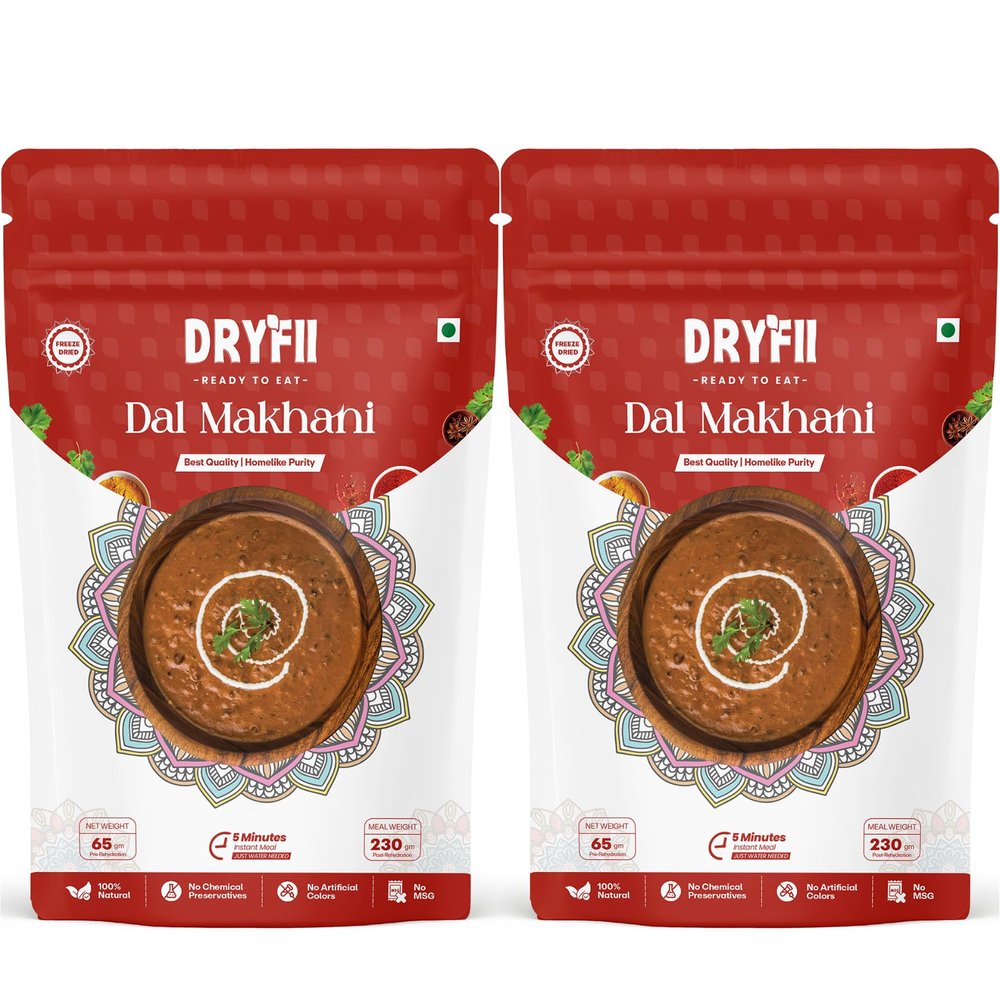 Dryfii Ready-to-Eat Instant Dal Makhani | Pure Veg | Freeze Dried | Rehydrated Weight 460 g