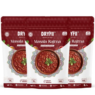 Dryfii Ready-to-Eat Instant Jain Masala Rajma| Pure Veg | Freeze Dried | No Onion, No Garlic | Rehydrated Weight 690 g