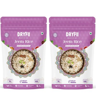 Dryfii Ready-to-Eat Instant Jeera Rice | Pure Veg | Freeze Dried |Rehydrated Weight 450 g