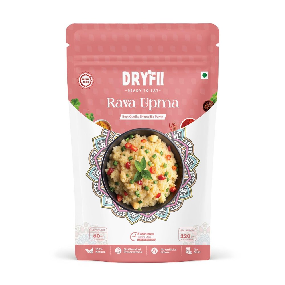 Dryfii Ready-to-Eat Instant Upma | Pure Veg | Freeze Dried | Suitable for Jain | Rehydrated Weight 220g