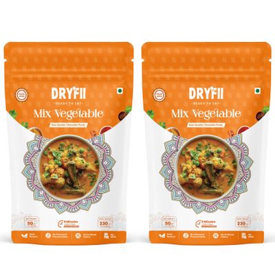 Dryfii Ready-to-Eat Instant Mix Vegetable | Pure Veg | Freeze Dried | Rehydrated Weight 460 g
