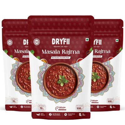 Dryfii Ready-to-Eat Instant Masala Rajma| Pure Veg | Freeze Dried |Rehydrated Weight 690 g