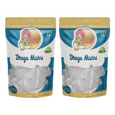 Marwadi Farm Dhaga Mishri: Pure, Sweet Crystals For Natural Sweetening And Wellness Dhaga Mishri Rock Sugar Pure Thread Crystal Thread Mishri | Mishri Crystal | 500Gm (Pack of - 2)