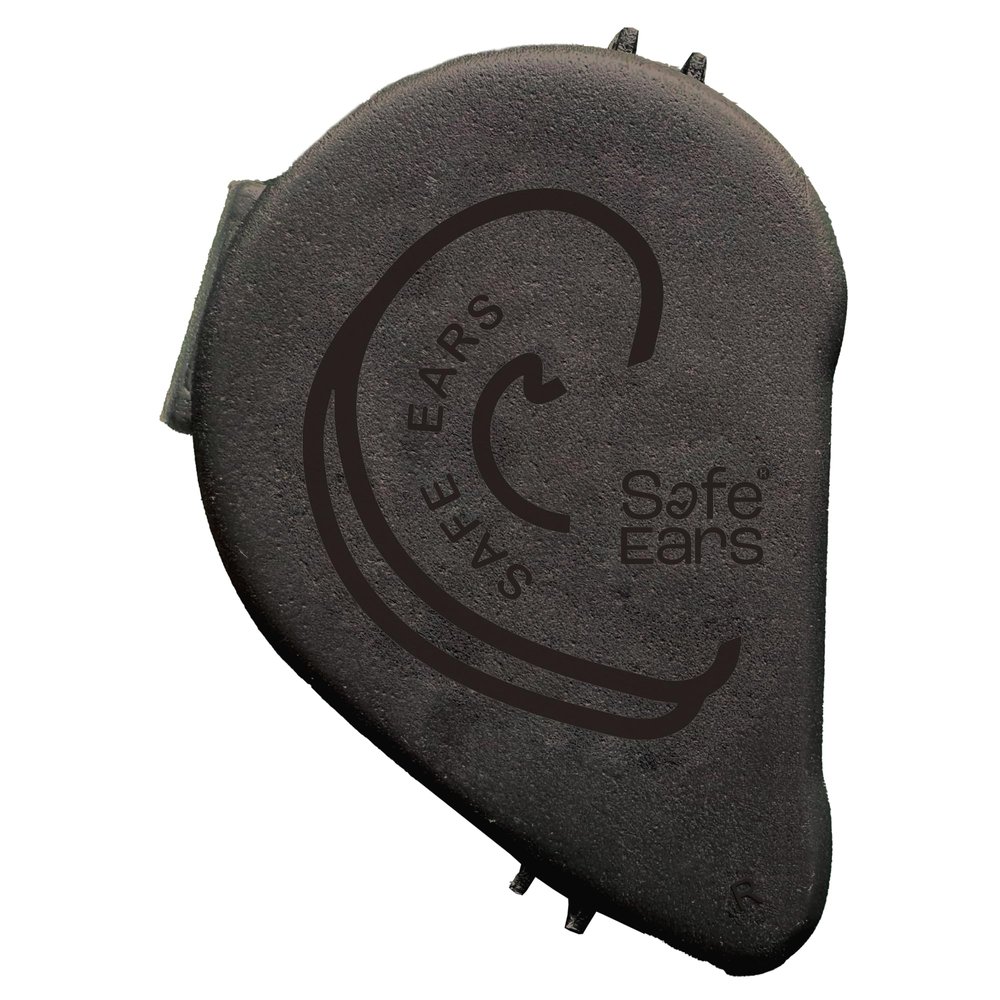 10043878892 Safe Ears Protection Aid, Solid Series Black, Regular Right, Easy to Clean and Wear (Solid Black)