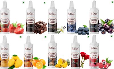 La Casa Flavored Puff Spray - Combo of 10 Flavors | Edible Flavored Phus Phus Ideal for Cake Decoration & Garnishing | 10x100g |