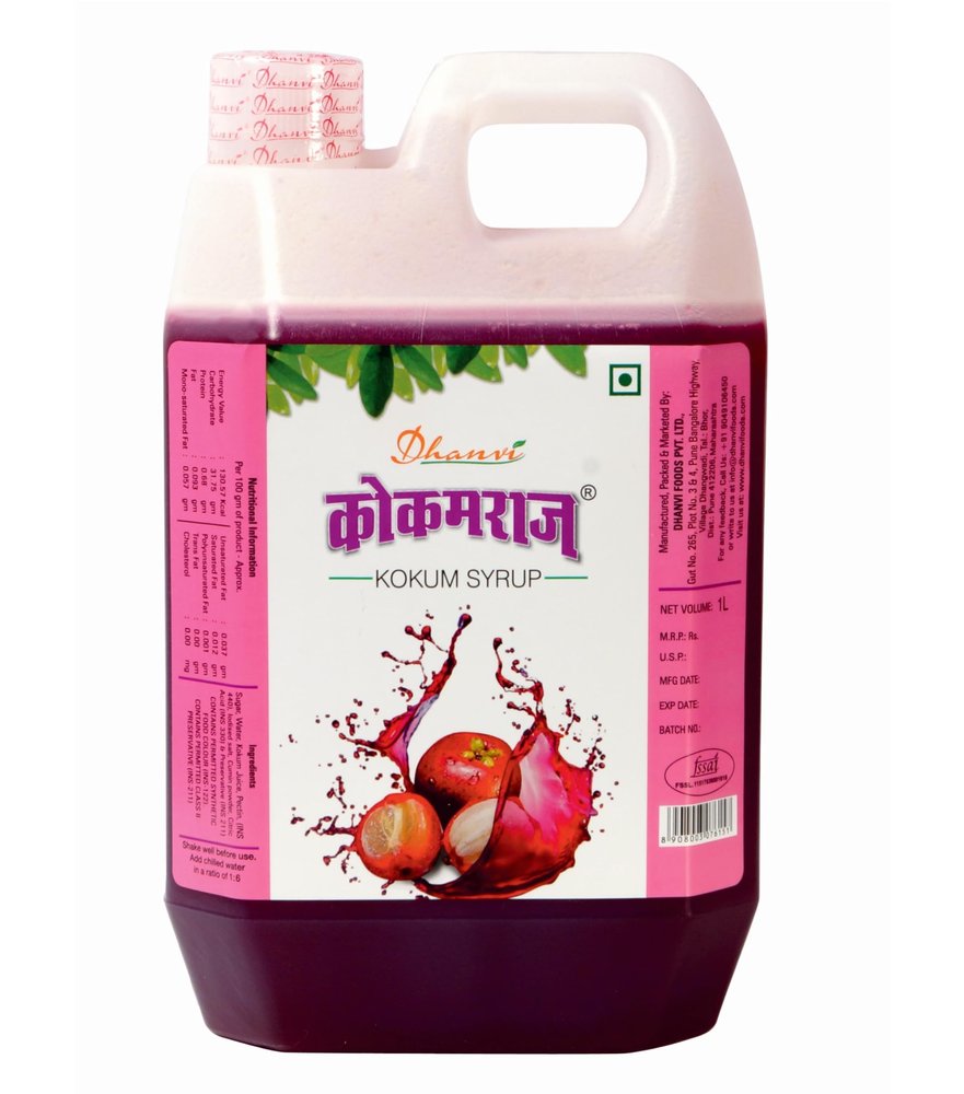 Dhanvi - Kokamraj Kokam Syrup Sharbat - Cooling & Refreshing Summer Drink | Fresh with a Touch of Cumin Powder for Ultimate Flavor | Rejuvenating Experience | Kokum Sarbat with Jeera Powder - 1 Litre