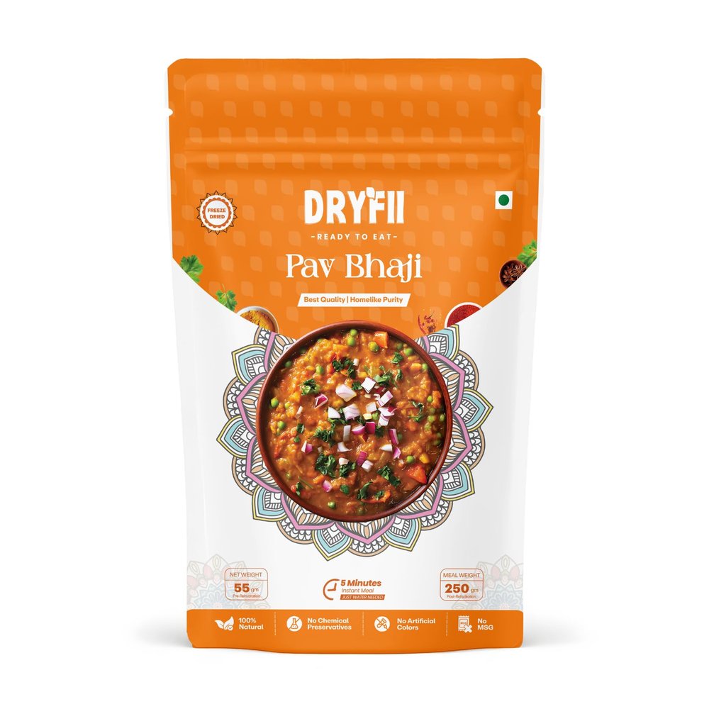 Dryfii Ready-to-Eat Instant Pav Bhaji | Pure Veg | Freeze Dried 250 g