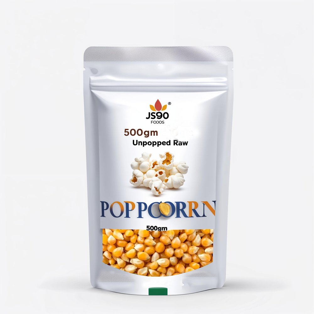 JS90 Foods 500g Raw Unpopped Popcorn Kernels  Natural, Non-GMO, Healthy Snack, MAKKI