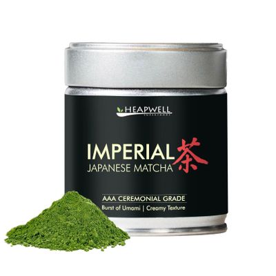 Heapwell Superfoods Imperial First Harvest Matcha Green Tea Powder, AAA Ceremonial Grade, 30g, Sourced from Uji Kyoto