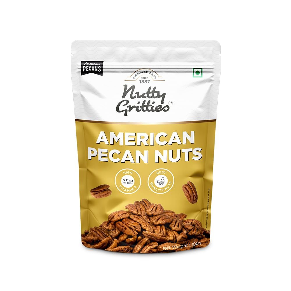 Nutty Gritties American Pecan Nuts, High in Vitamin E, Low Carb, Dietary Fibre Rich, 100g (100 gram)