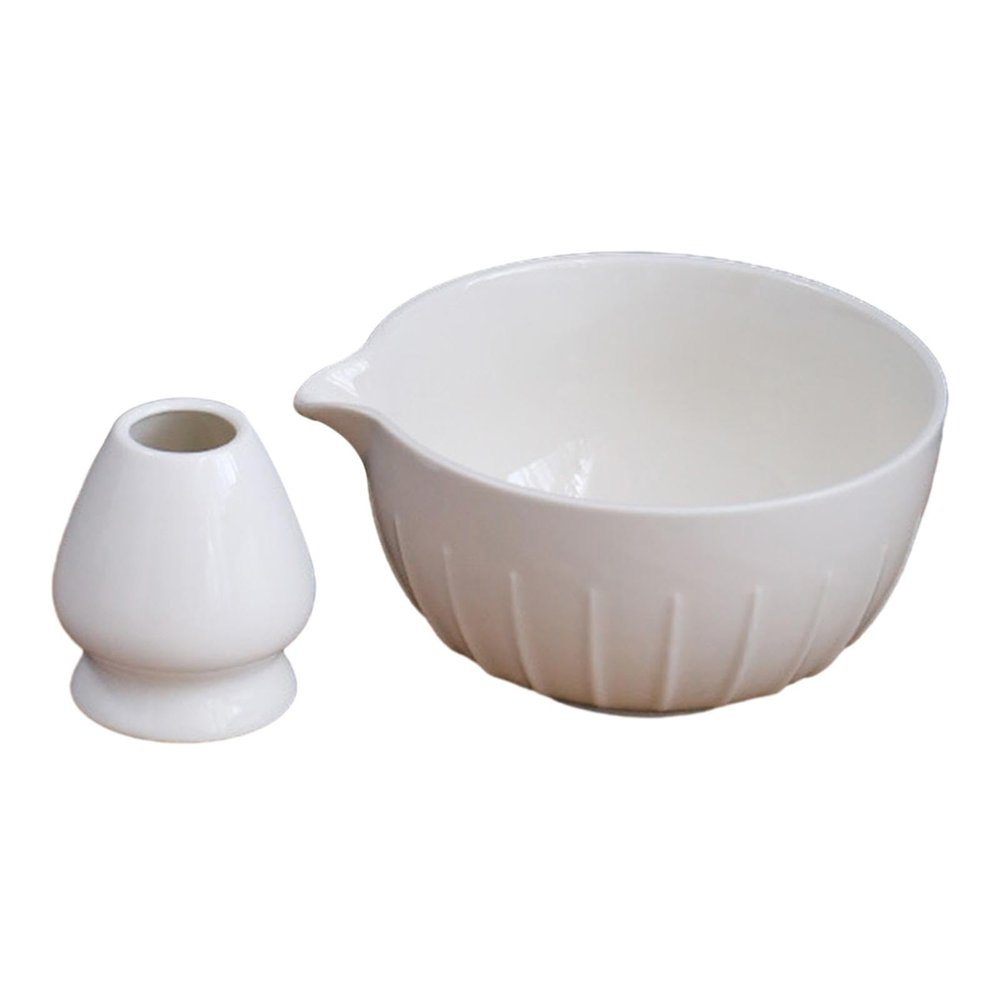 MERISHOPP Japanese Matcha Bowl and Whisk Holder Gift Tea Accessories for Matcha Powder White|Home & Garden|Food & Beverages|Tea