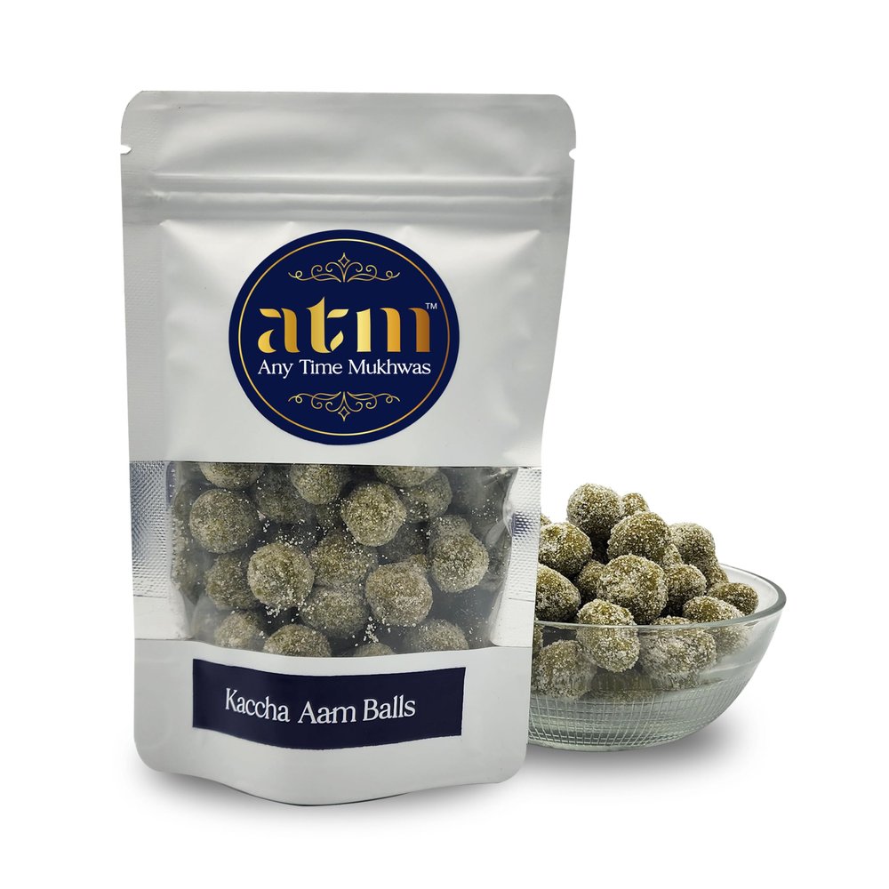 ANY TIME MUKHWAS Present Digestive Kacha Aam Ball 500 Grams - Kacha Aam Flavoured Sweet and Sour Sugar Candies For Mouth Freshner After Meal Pack | Khata Meetha Candy