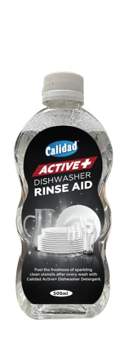 CALIDAD Active+ Dishwasher Rinse Aid for More Sparkling Dishes & Glassware, 100% Better Drying. 500 Ml