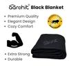 AAROHIT Black Plain Acrylic Wool Fauji Blankets, Solid-Design Single Bed Black Blanket for Donation Daan (225 cm x 150 cm) view 2