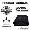 AAROHIT Black Plain Acrylic Wool Fauji Blankets, Solid-Design Single Bed Black Blanket for Donation Daan (225 cm x 150 cm) view 3