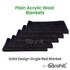 AAROHIT Black Plain Acrylic Wool Fauji Blankets, Solid-Design Single Bed Black Blanket for Donation Daan (225 cm x 150 cm) view 4
