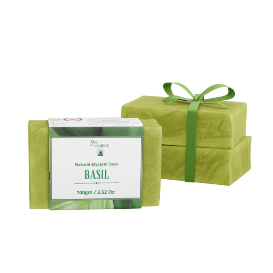 LA MONK Handmade Basil Transparent Glycerine Soap