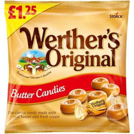 Werther's Original Butter Candies, Classic Cream Toffee, 110g Travel Pack