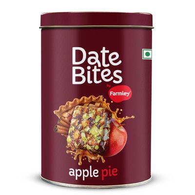 Farmley Apple Pie Date Bites 200 gram I Dates Barfi Made with Dates, Dried Apple,Pista, Cashews, Almonds, Honey, Cinnamon and Pure Ghee