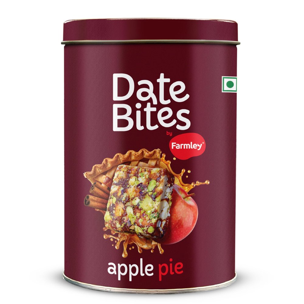 Farmley Apple Pie Date Bites 200 gram I Dates Barfi Made with Dates, Dried Apple,Pista, Cashews, Almonds, Honey, Cinnamon and Pure Ghee