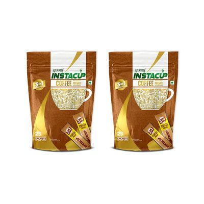 ATLANTIS Instacup Coffee Premix Combo, 25 Sachets of Coffee, Instant Coffee, Just add hot water