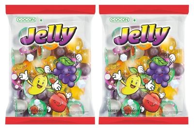 Cocon Jelly Exotic Mix Fruit Flavored Jelly Fruit Tastes Nata De Coco 300gm Pouch (Malaysia) PACK OF 2