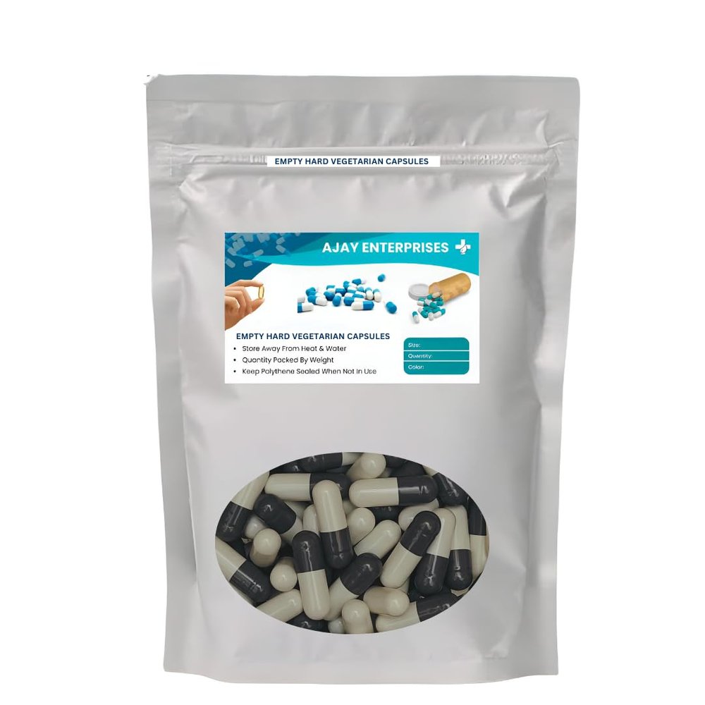 AJAY ENTERPRISES Empty Vegetarian Capsules SIZE 0 (500 MG) (Pack of 1000) (GREY WHITE, SIZE 0 (500 MG))
