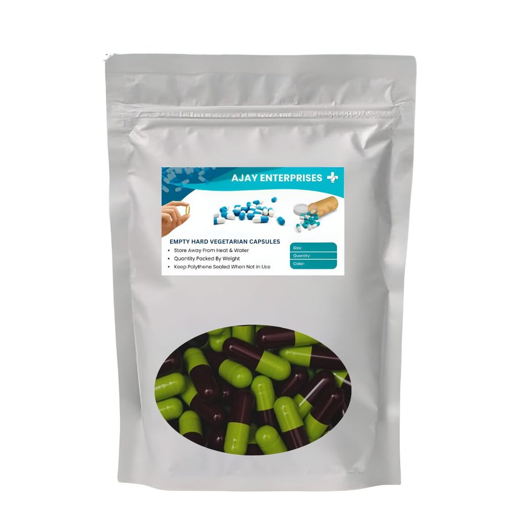 AJAY ENTERPRISES Empty Vegetarian Capsules SIZE 0 (500 MG) (Pack of 1000) (GREEN MAROON, SIZE 0 (500 MG))